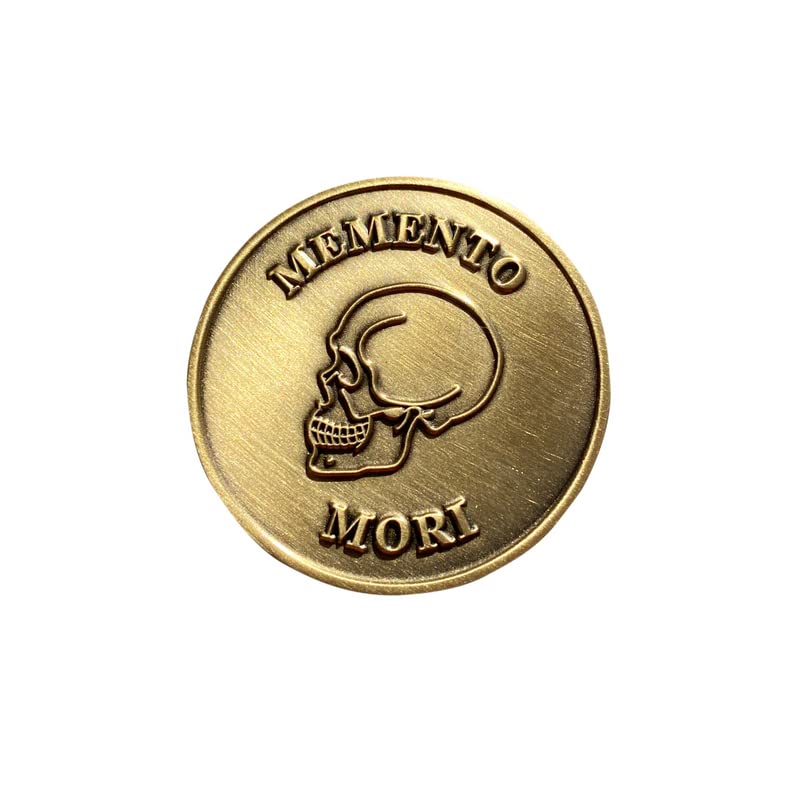 STOIC STORE UK Moneda Memento Mori Estoica, Moneda Momento Mori - Moneda Estoica de Doble Cara de 38mm - Moneda Inspiradora Diaria para Regalos de Estoicismo, Desafío Estoico - Monedas de Novedad, Tokens, Medallones