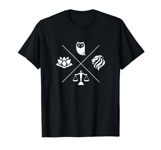 Camiseta Estoica Virtudes: Sabiduría, Templanza, Justicia, Coraje, Estoicismo