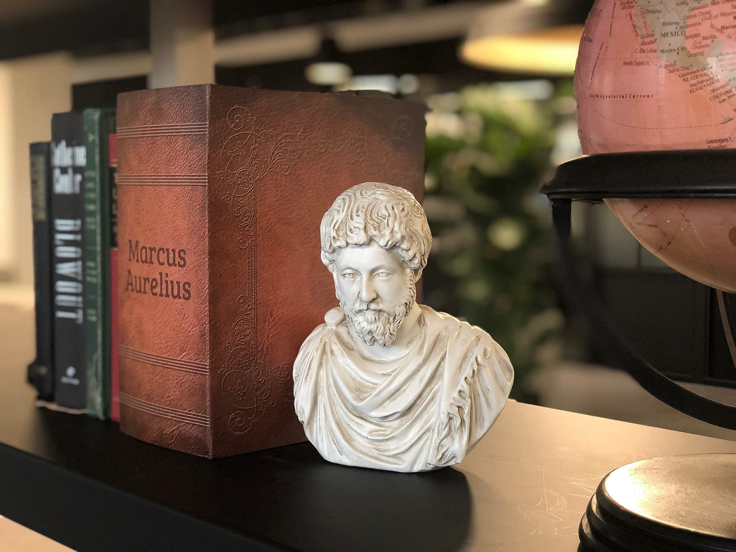 Estatua de Marco Aurelio | Regalo de Estoicismo | Busto/Sujetalibros